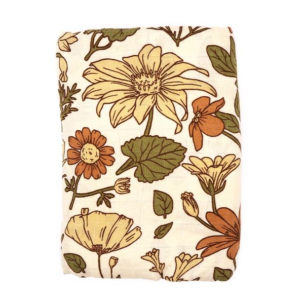 Bamboo Cotton Swaddle – Vintage Flower