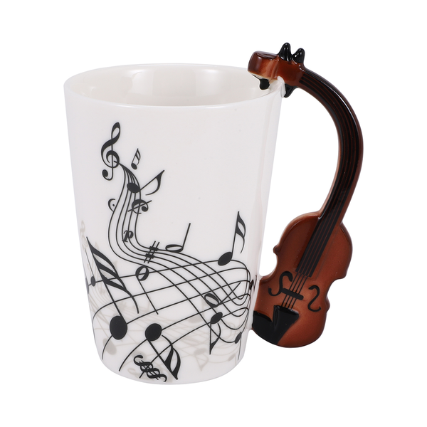 Violin Handle Ceramic Cup Free Spectrum Mug Musical Instrument Cup