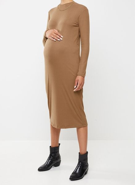 Women's Superbalist Rib Column Midi - Taupe