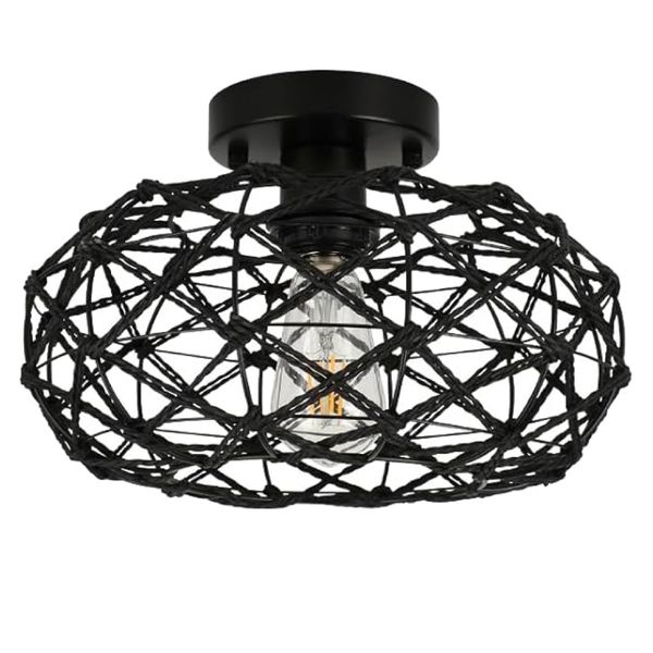 Decor Hand Woven Rattan Modern Ceiling Light Shade - 30cm