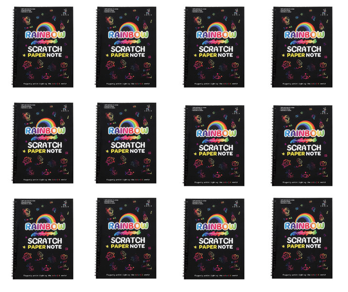 Arts &amp; Crafts Rainbow Magic Scratch Pads kids School project VALUE PACK 12