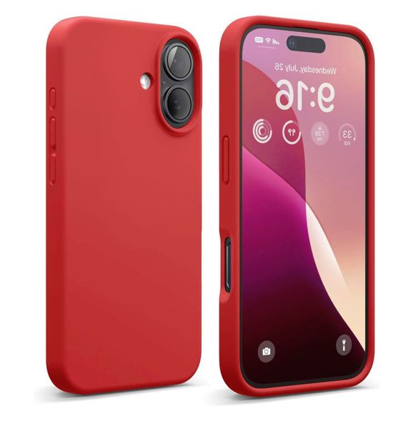 Silicone Phone Cover Compatible with iPhone 16 - Red