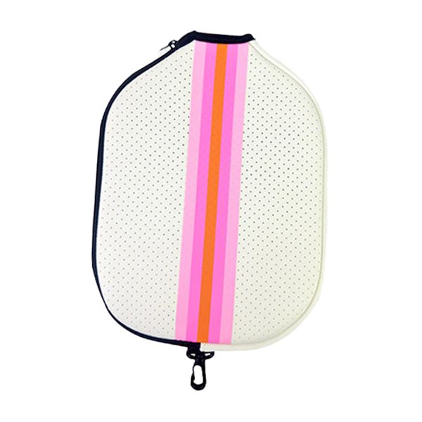 Pickleball Paddle Cover Pickleball Head Cover Neoprene Sleeve White Pink