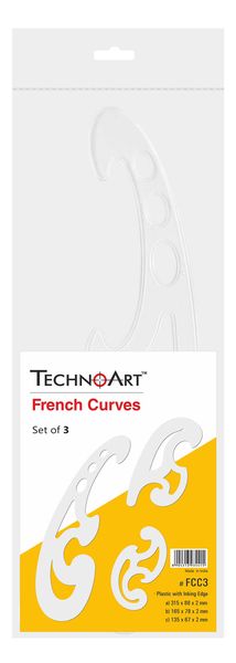 Technoart Stencil - French Curve Set of 3