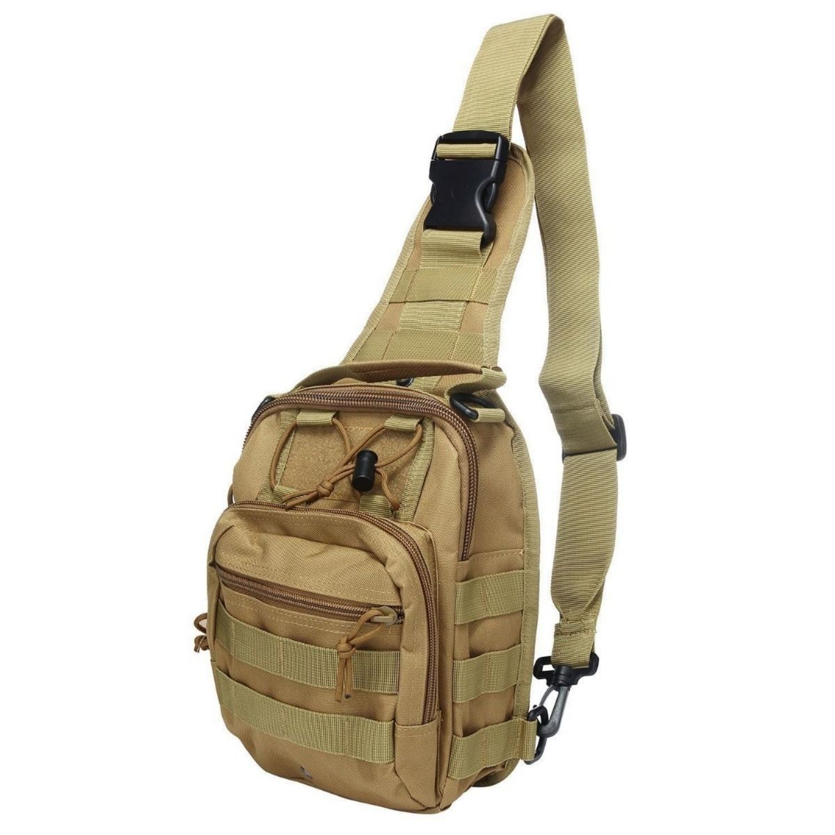 Anti-Theft Crossbody Bag,Sling Backpack,Shoulder Purse - Brown