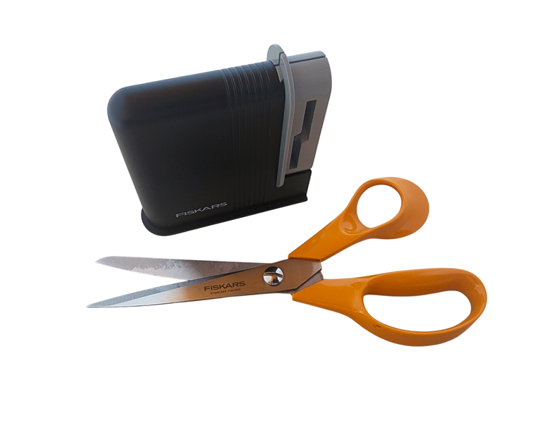 2 Piece Set - Fiskars Classic Orange Scissor + Fiskars Sharpener