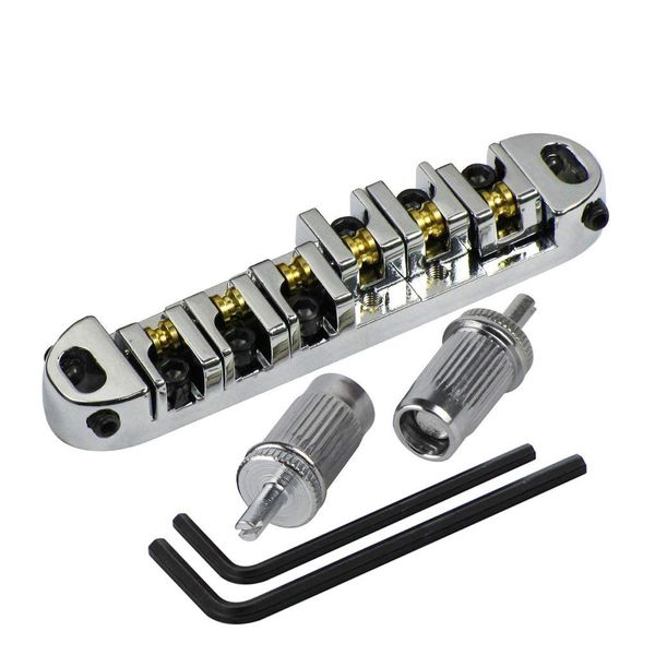 Chrome Metal Plated Roller Saddle Tune-O-Matic Bridge for Les Paul Style El