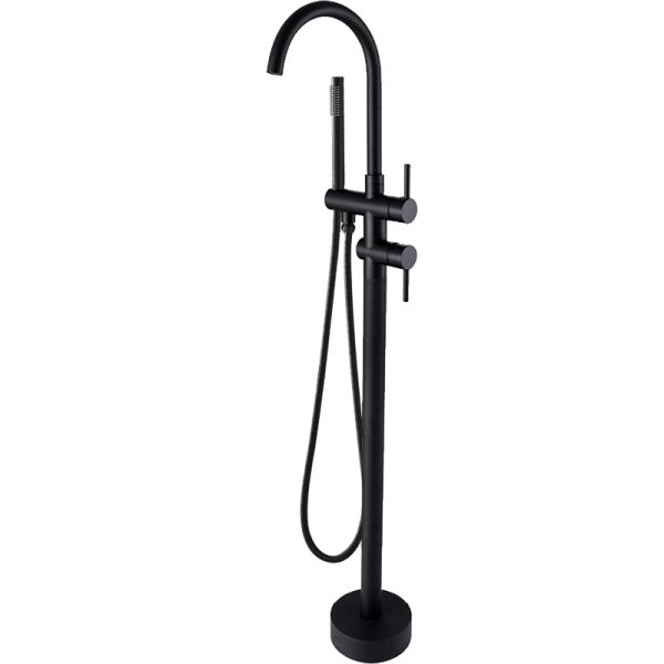 Matte Black -Chrome Free Standing Bath Mixer Faucet Tap