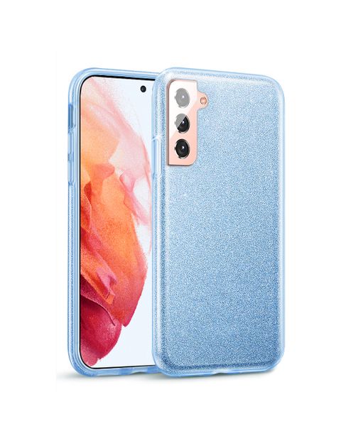 Tekron Glitter Sparkle Bling Protective Case for Samsung Galaxy S21 - Blue