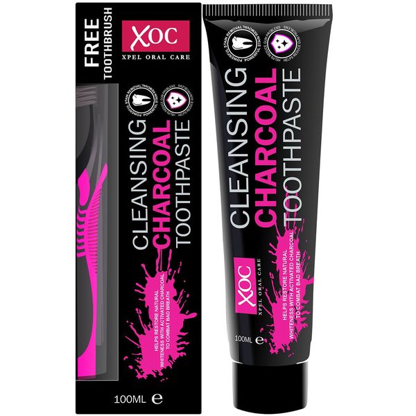 Xpel Oral Care Cleansing Charcoal Toothpaste &amp; Tooth Brush - 100ml