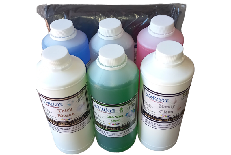 Household Cleaning Chemicals 6 x 1 litre + Garbage Bags - Bulk Pack