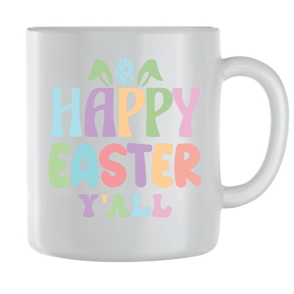 Y'all Coffee Mugs for Men Women with Trendy Easter Graphic Cups Present 081