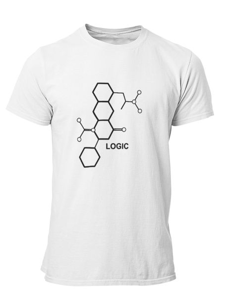 PepperSt Mens White T-Shirt - Logic Chemical Formula