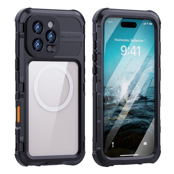 Metal Diving Waterproof Phone Case Compatible with Apple iPhone 14 Pro Max