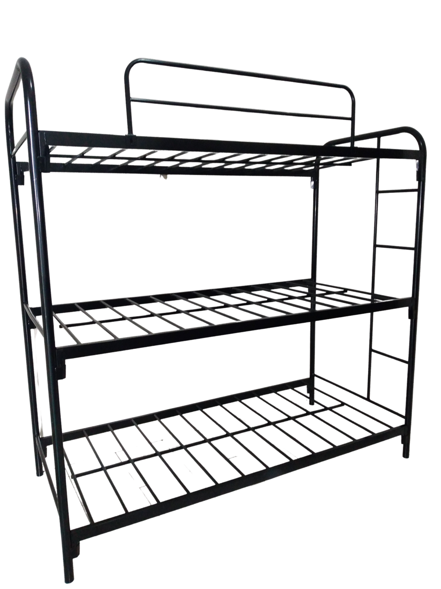 TriBunk Bed Frames Three Singles Black Colour Buy Online in