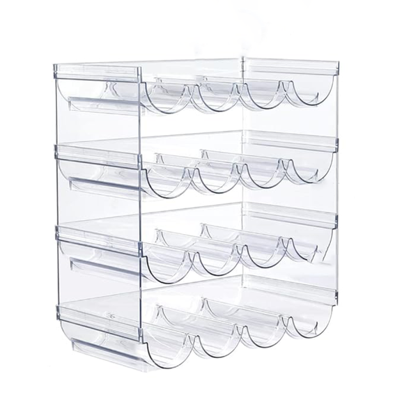 Bestby-4 Tier Acrylic Stackable 1L Wine/ Water Bottle Organizer Rack