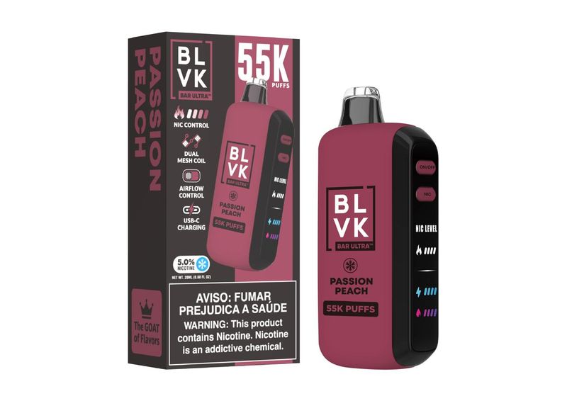 BLVK Ultra 55k Disposable Vape - Passion Peach (Pack of 5)