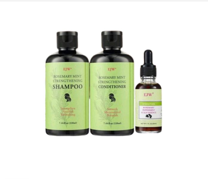 EJW Rosemary Mint Shampoo, Strengthening Conditioner, Peppermint Scalp Essence