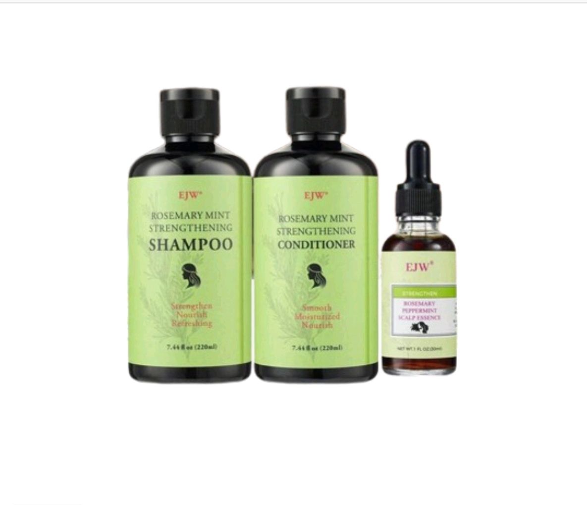 EJW Rosemary Mint Shampoo, Strengthening Conditioner, Peppermint Scalp Essence