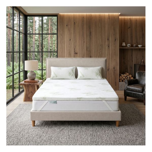 Made4earth - Memory Foam Bamboo Cotton Mattress Topper