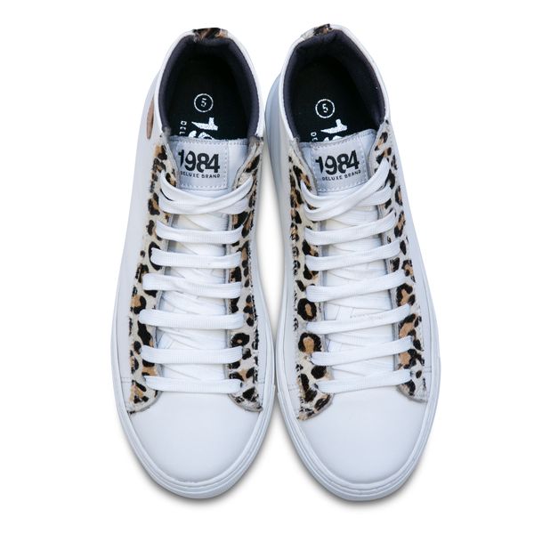 1984 Deluxe Brand Leopard Print High Top Sneakers
