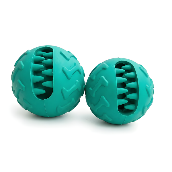 2-Piece Interactive Dog Treat Dispenser &amp; Puzzle Chew Toy Ball