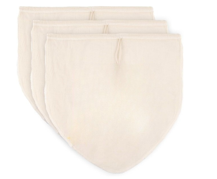 12"x12" Nut Milk Bag, Natural Unbleached Cotton Cheese Cloth Bag 3 Piece