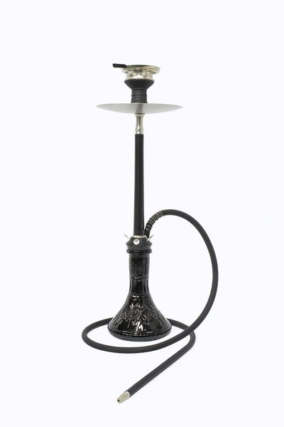Amaren Premium Hookah - Black &amp; Silver - Complete Shisha Set