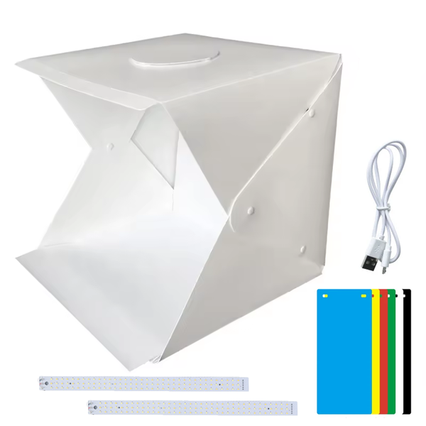 Folding Portable Photo Light Tent Kit with LED&amp;6 Color Backdrops for Studio