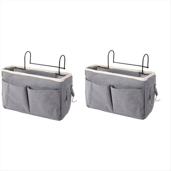 Bedside Hanging Bag Storage Bag Bedroom Magazine Storage Bag White