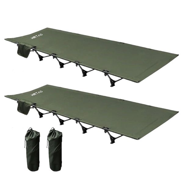 2 Pack Folding Camping Bed Foldable Stretcher Cot for Outdoor &amp; Home