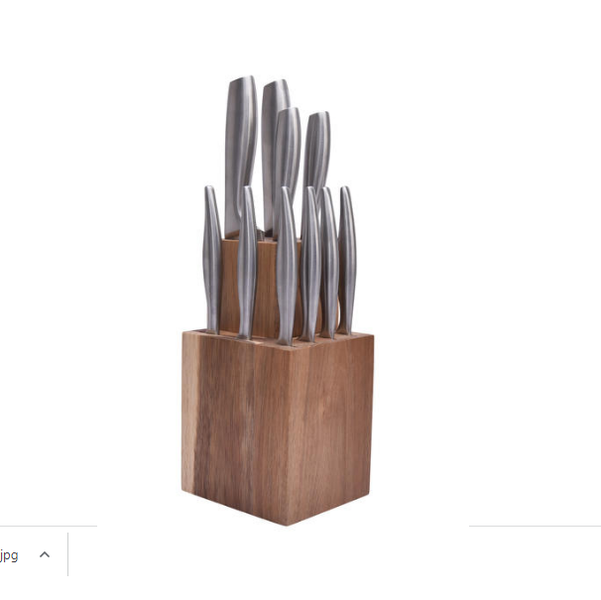 Jean Dubost 10 Piece Kitchen Knife Set &amp; Acacia Knife Block