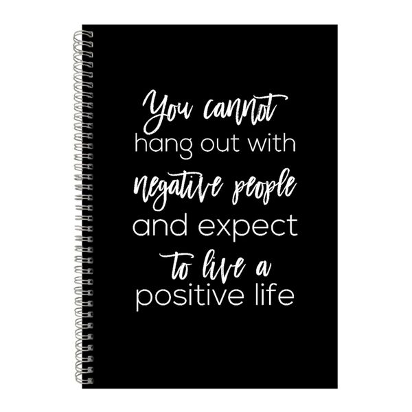 Positive Life A4 Notebook Spiral and Lined Motivational Sayings Notepad 216