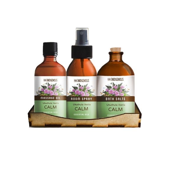 Calm Botanicals Gift Set - Bath Salt, Massage Oil &amp; Spray | Pure Indigenous