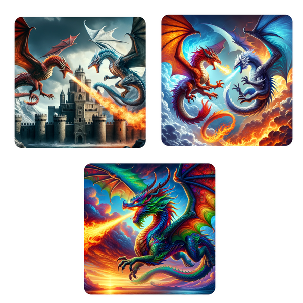 TrendSpire Dragon Vinyl Stickers - Set of 3
