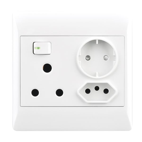 Bright Star 16 Amp Plug + New RSA Socket + Schuko For 4 X 4 Box