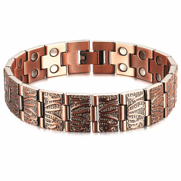 99.99% Double Row Pure Copper Magnetic Bracelet for Men 3500 Gauss