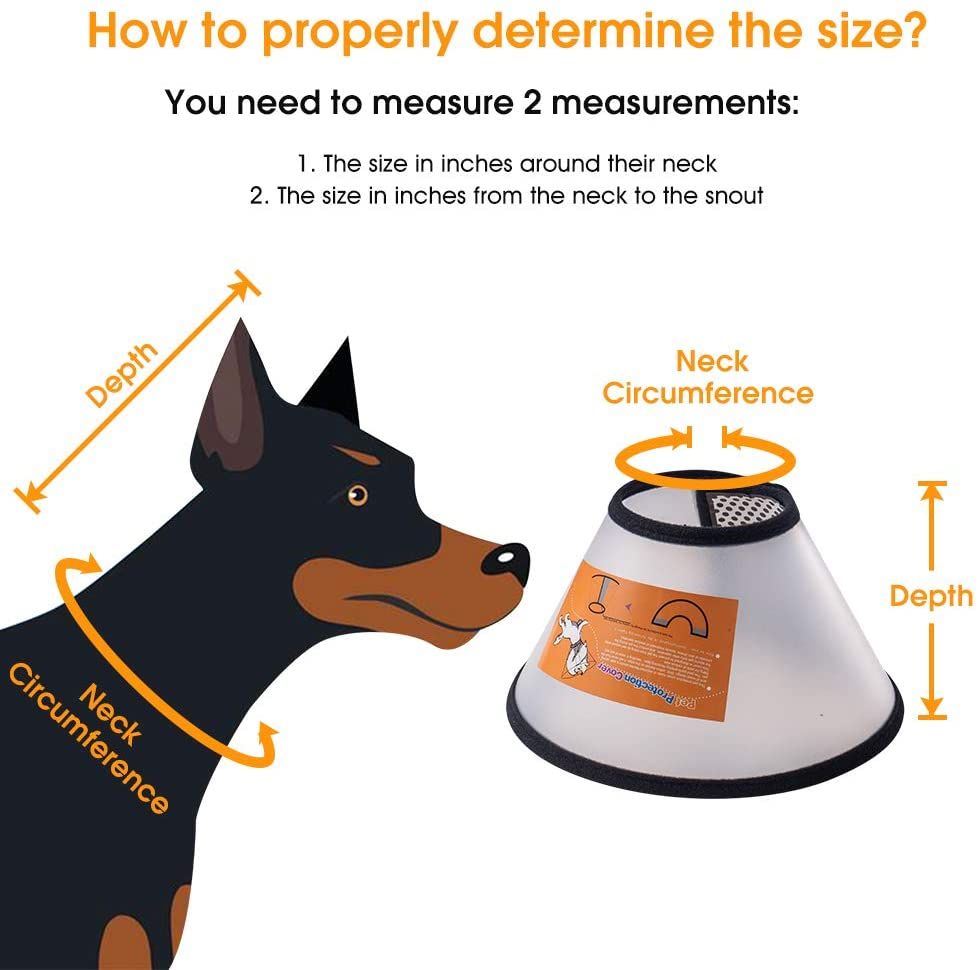 Dog Cone Recovery Collar, Adjustable Protective Collars for Pet