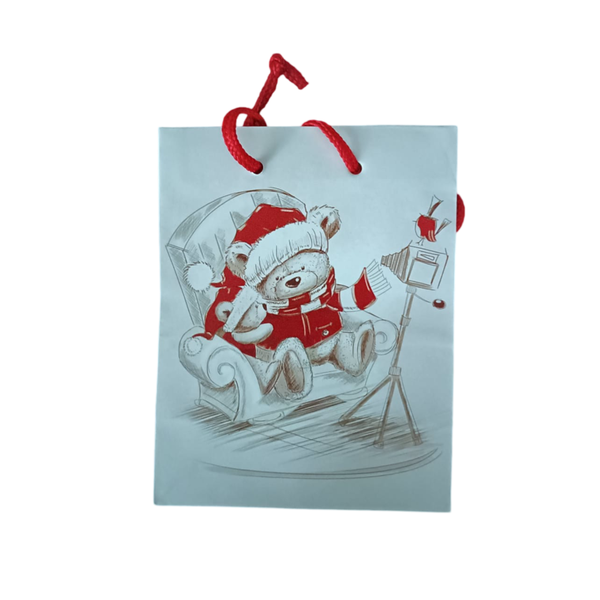 Cozy Christmas Teddy Gift Bag - Pack of 10