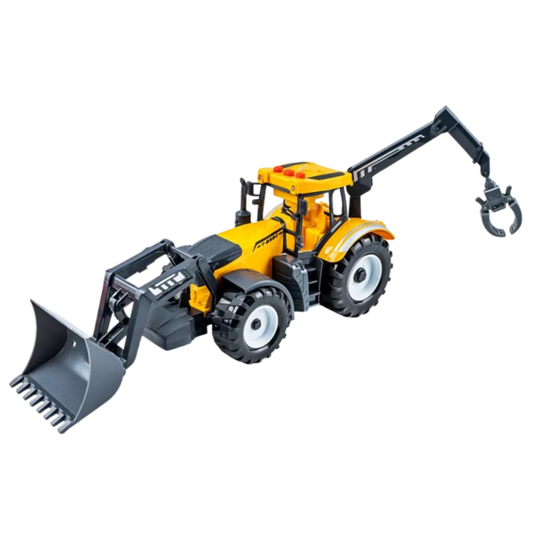 Realistic Friction Excavator Toy with Lights &amp; Sounds Tractor - Yellow