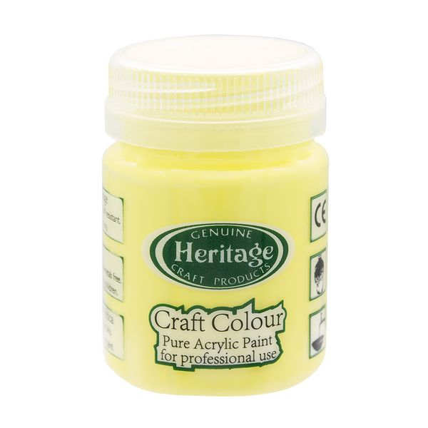 Heritage Pure Acrylic Paint - Craft Colour Range - 50ml - Bright Yellow