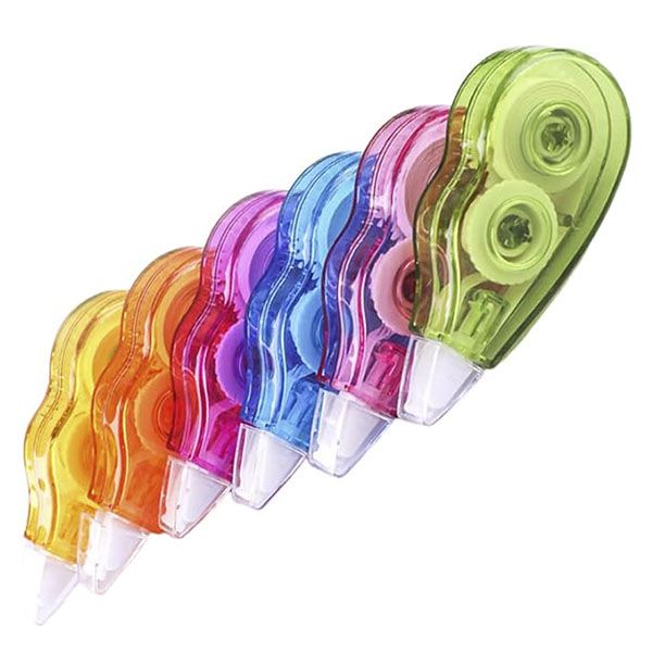 6-Pack Colorful Mini Correction Tapes - Smooth Roller, Instant Write-Over