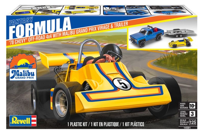 Revell 1/25 1978 Chevrolet 4x4 Pickup Plastic Model Kit with Virage Go-kart