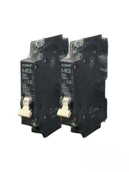 2 x Ausma Mini Rail Circuit Breakers - 1P 40A