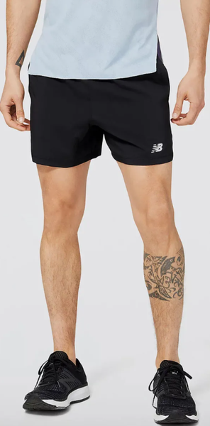 new balance men's 5 inch running shorts black