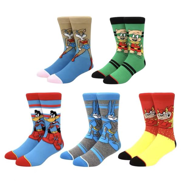 Looney Tunes Cartoon Animation Superheroes Socks 5 Pairs