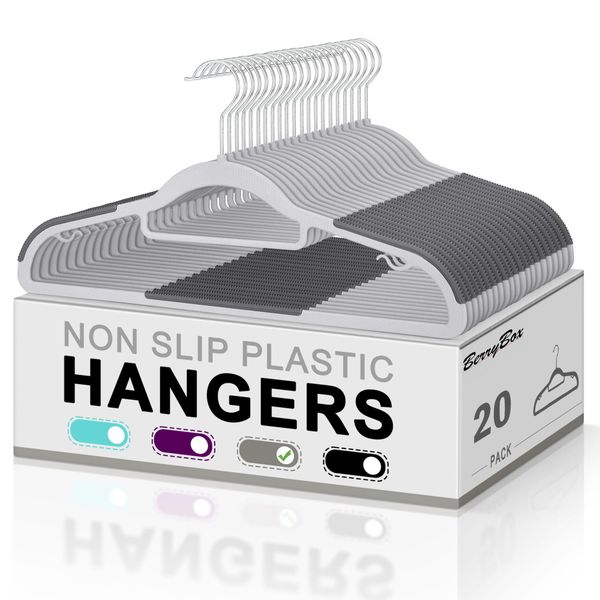20 Pack Heavy Duty Dry Wet Clothes Hangers with Non-Slip Pads
