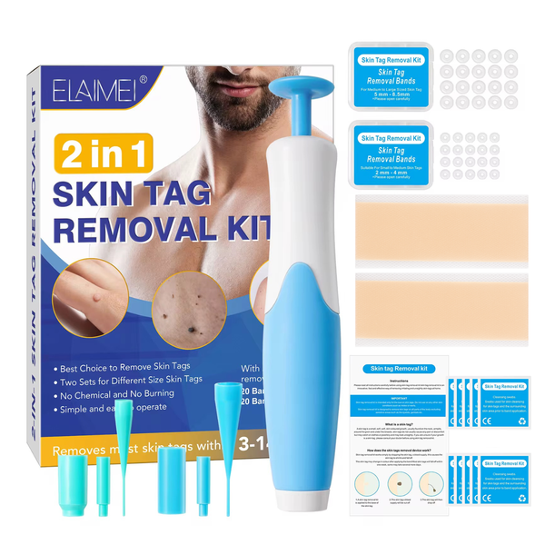 2-in-1 Skin Tag Removal Kit with Reusable Scar Tape - Home Treatment