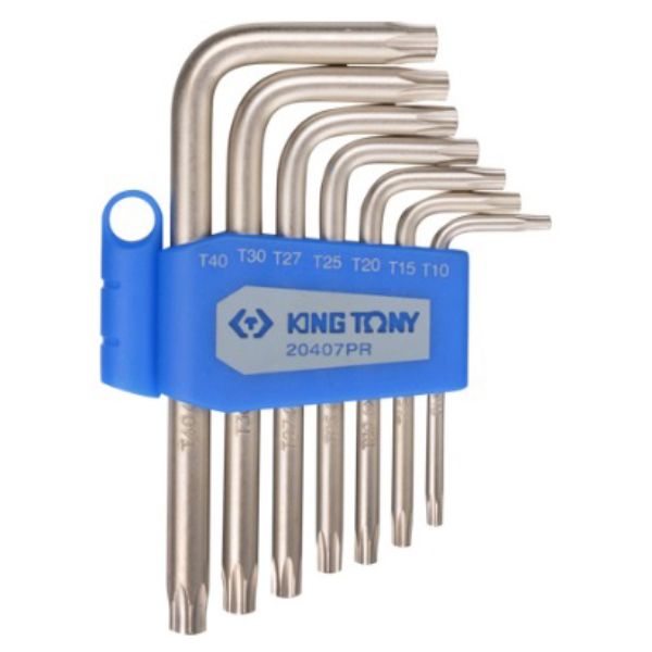Torx L Key Set 7 Piece Tamper Proof T10-T40 Standard Length - 3 Pack