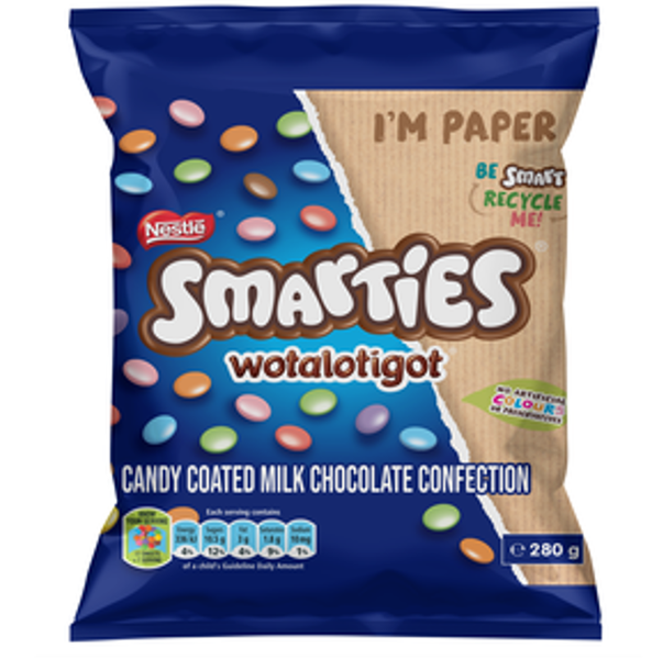 Nestlé SMARTIES Milk Chocolate Sweets Bag, 280g
